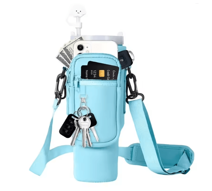 Neoprene Water Bottle Carrier Bag with Shoulder Strap