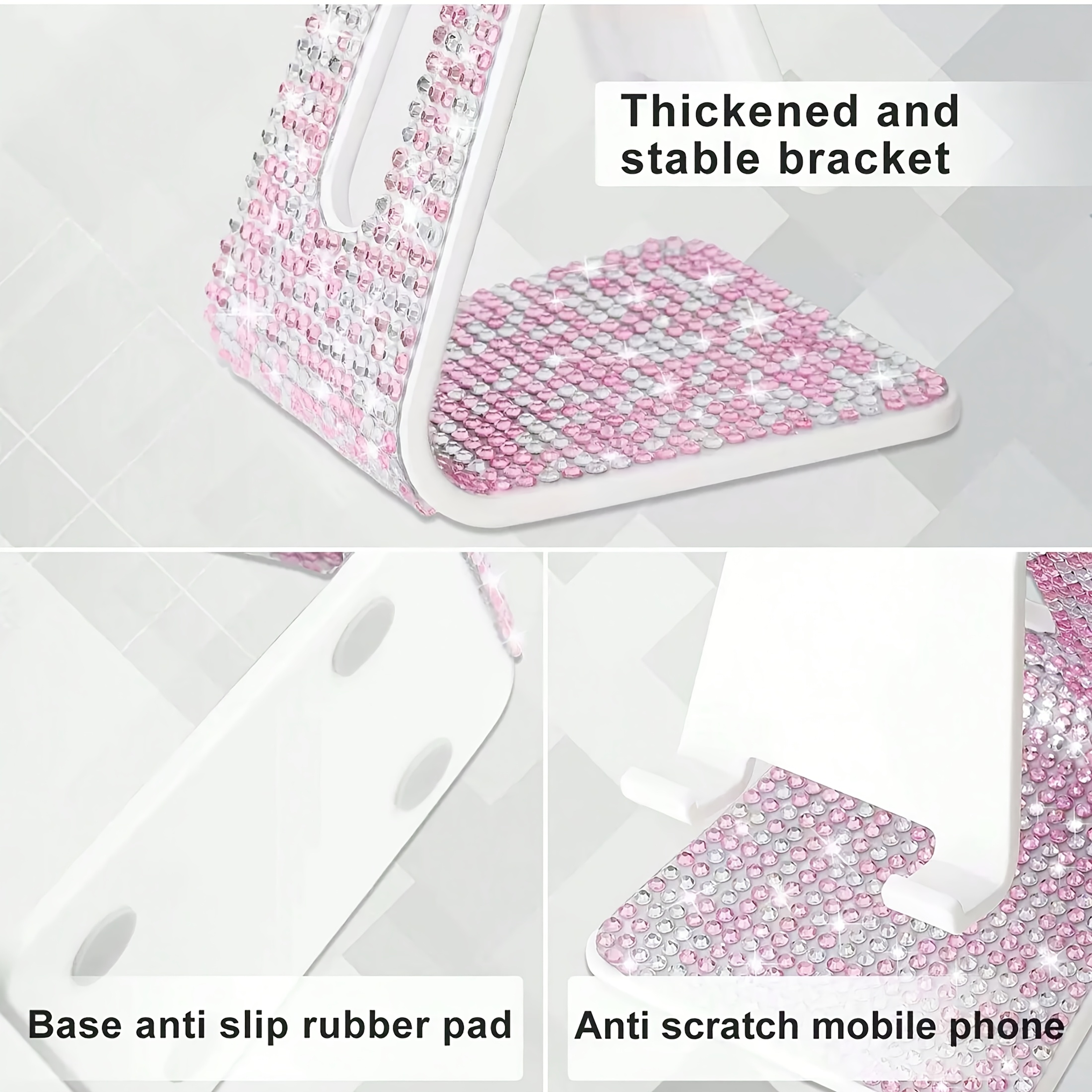 Mobile and Tablet Compatible Sparkling Diamond Phone Stand Desktop Stand