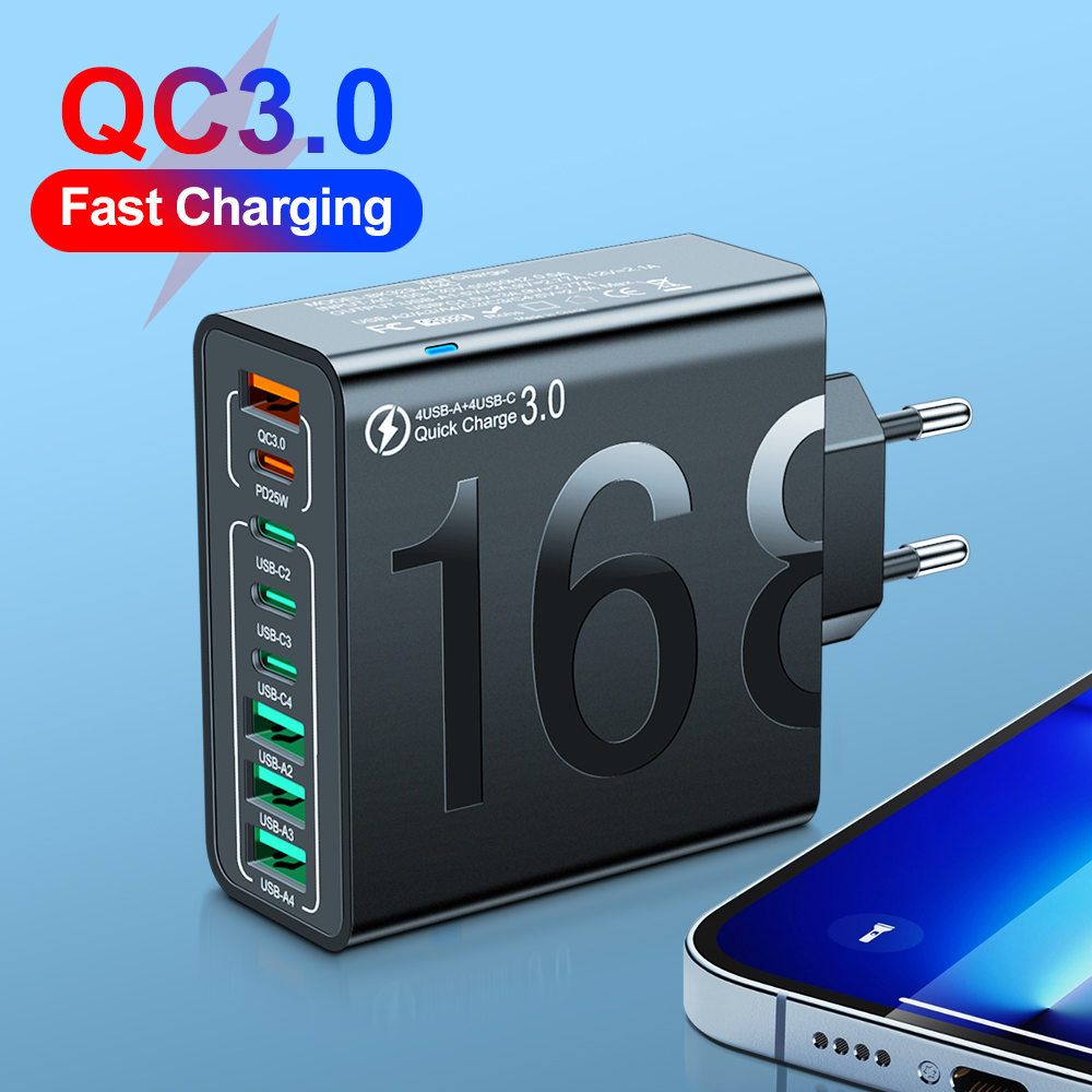 USB C Charger Power Adapter Multi Ports Fast Charging PD Type C Quick Charge Travel Wall Charger