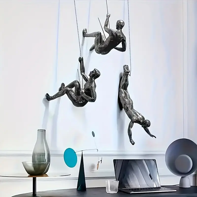 Creative Climbing Man Wall Sculpture Modern Art Decor