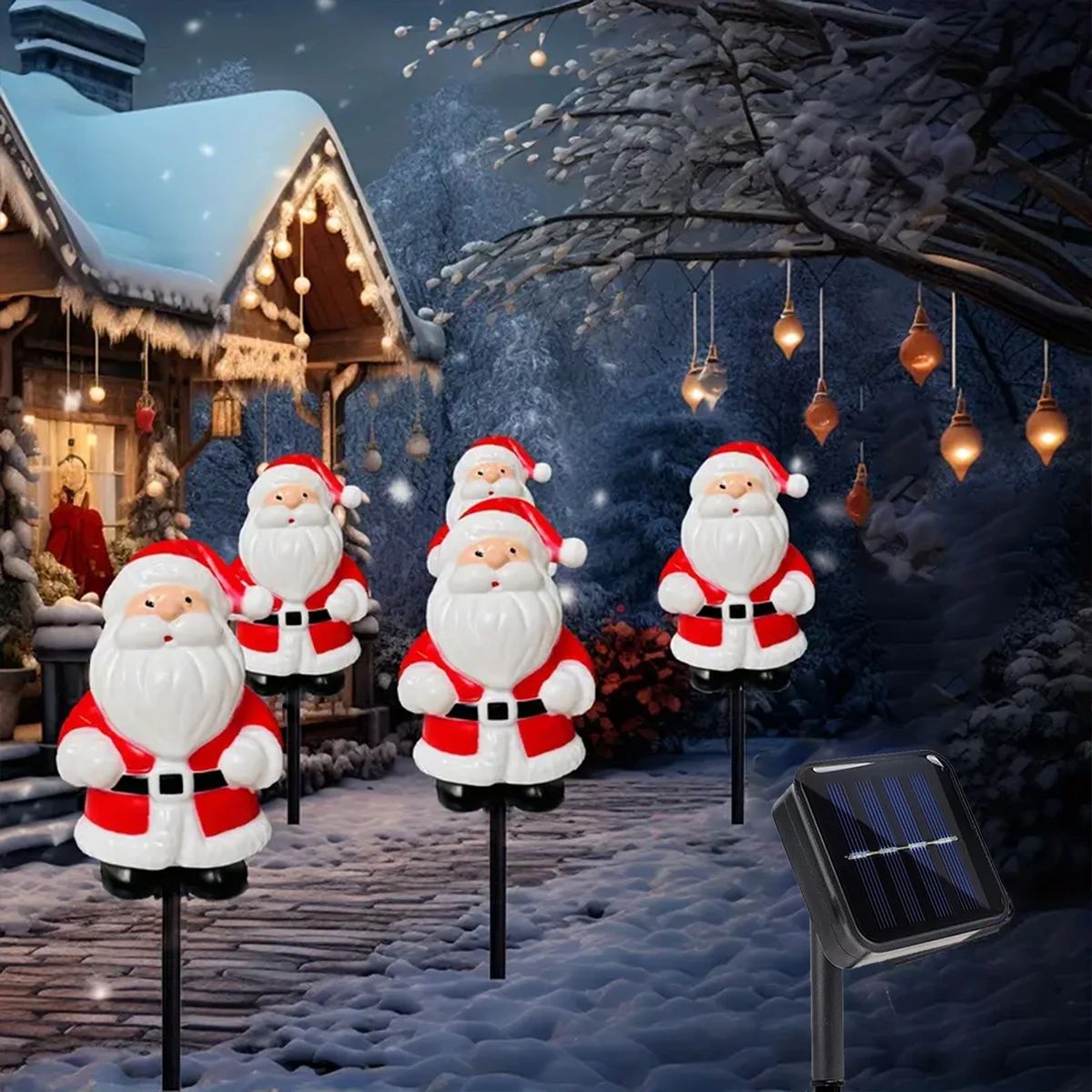 5pcs Solar Santa Claus Christmas Pathway Stake Lights