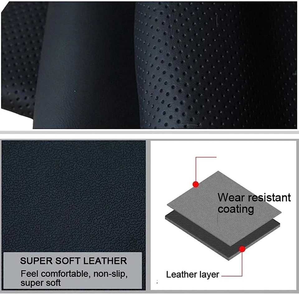 Genuine Leather DIY Car Steering Wheel Cover – Anti-slip