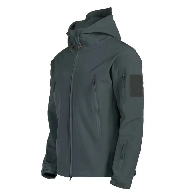 Men's Tactical Shark Skin Soft Shell Jacket – Windproof Waterproof Military Hooded Combat Bomber Coat