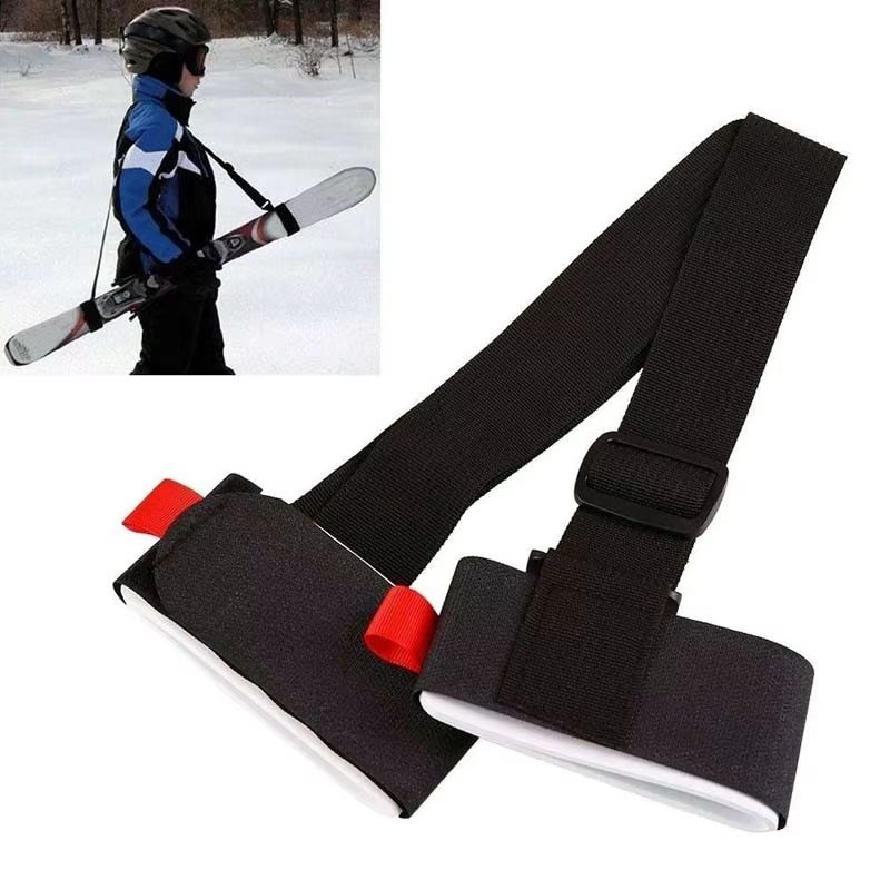 Outdoor Ski and Snowboard Shoulder Carry Straps with Fixed Hand-Held Double Board Support