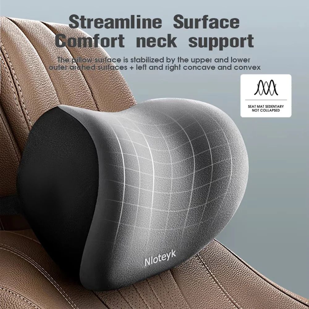 ErgoComfort Memory Foam Car Neck & Lumbar Support Pillow