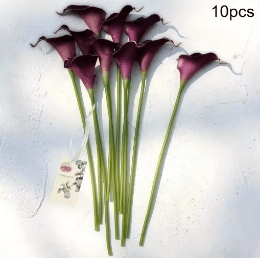 Real Touch Artificial Calla Lilies (10-Pack) – Latex Flowers for DIY Wedding & Home Decor