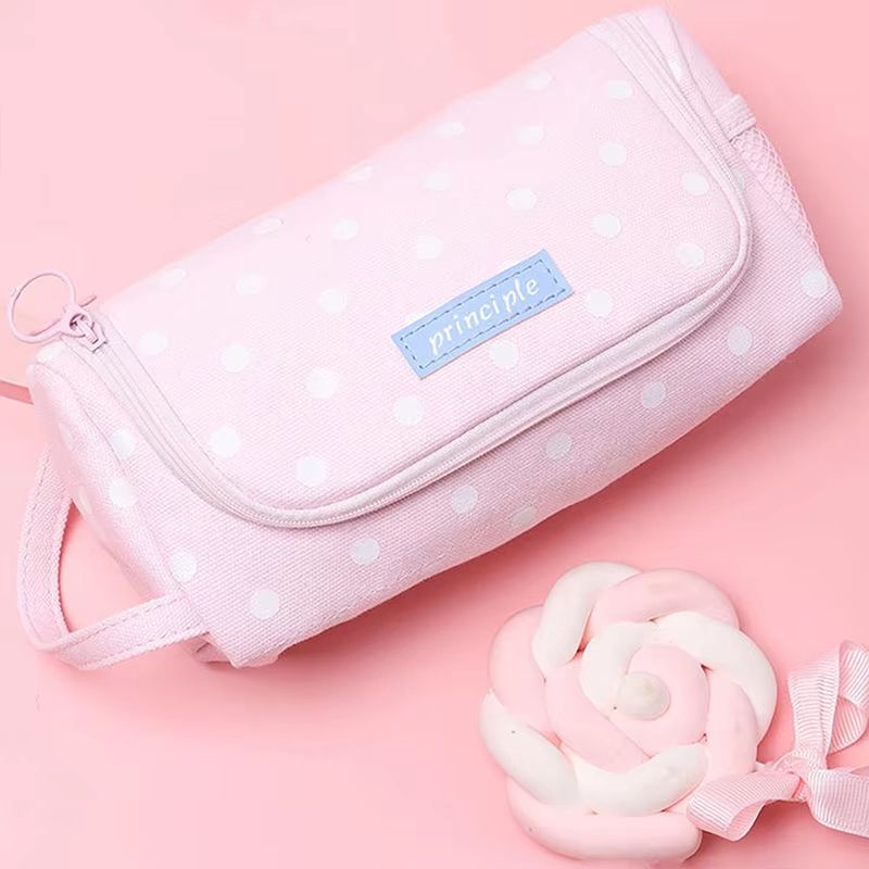 High-Capacity Kawaii Multi-Compartment Pencil Case, 8.66x3.74x3.94in Student Pen Organizer with Zipper Storage