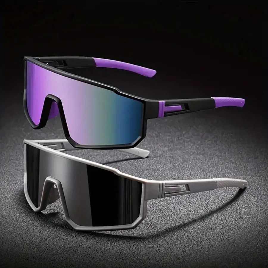 Oversized Cycling Sunglasses for Men with Windproof Color Coated Lenses