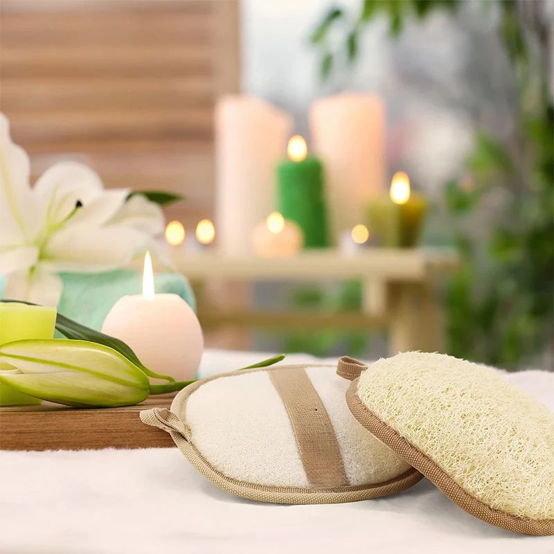 Natural Loofah Body Scrubber Soft Exfoliating Shower Sponge Skin Care Pad