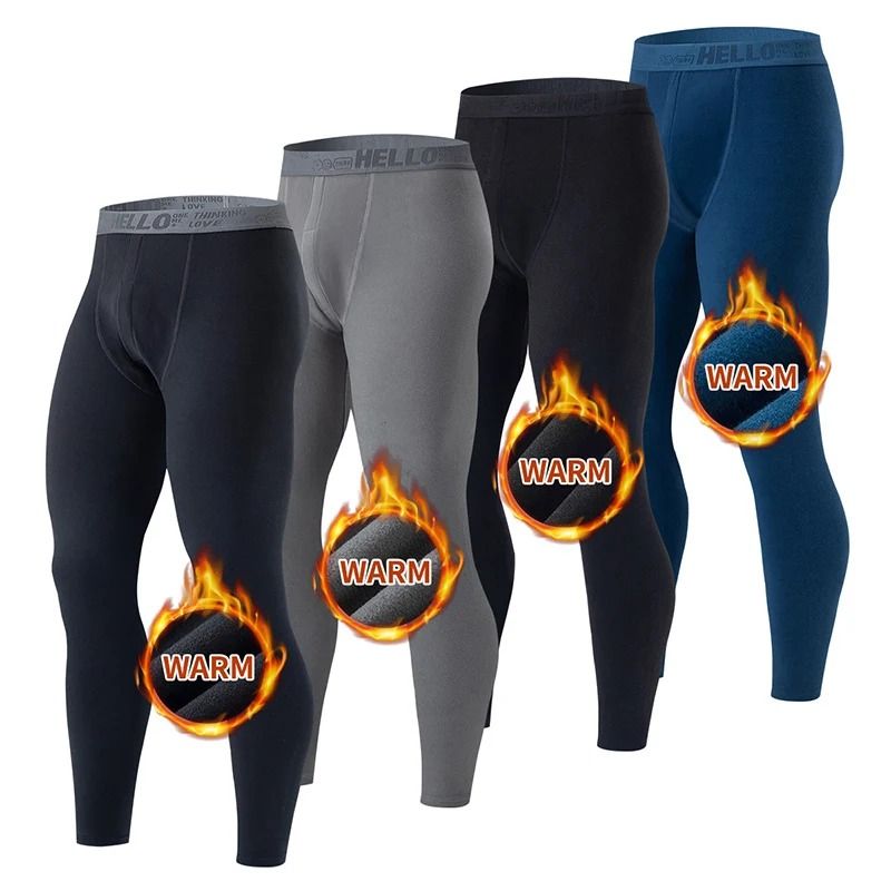 Mens Warm Pants Slim Fit Winter Leggings Soft Comfortable Plus Size