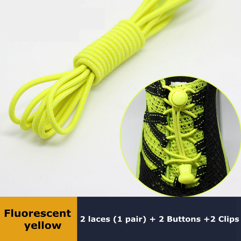 Elastic No Tie Shoelaces, Quick Rubber, Sneakers, Lazy Laces, Round Shoestrings, Stretching Lock