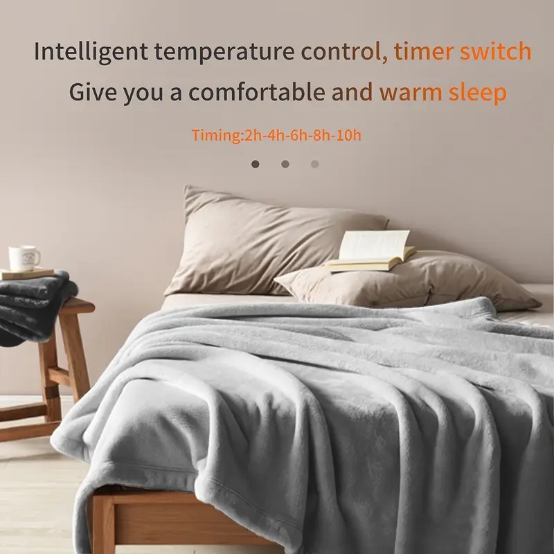 Electric Heated Blanket, Soft Heated Throw Blanket, Heat Settings, Auto Off Blanket