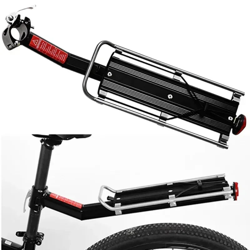 Quick Release Bike Cargo Rack Rear Bicycle Rack, Aluminium Alloy Luggage Carrier 15kg Capacity