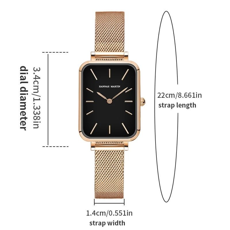 Elegant Square Mesh Strap Watch