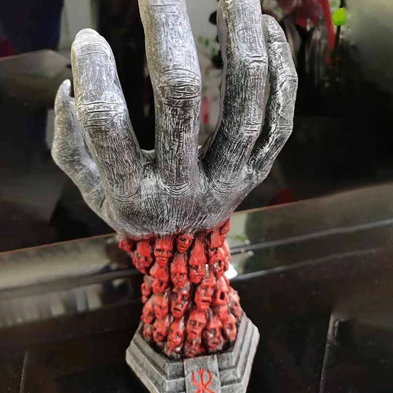 Berserk Skull Hand Grim Reaper Statue Gothic Resin Figurine