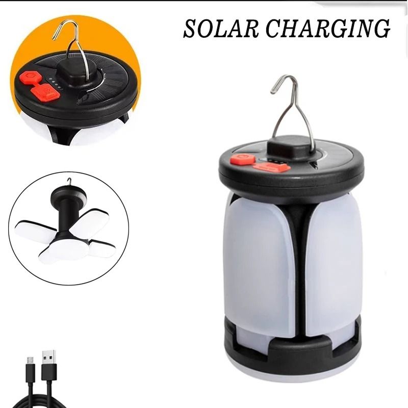 Rechargeable Folding LED Camping Lantern with Solar Charging