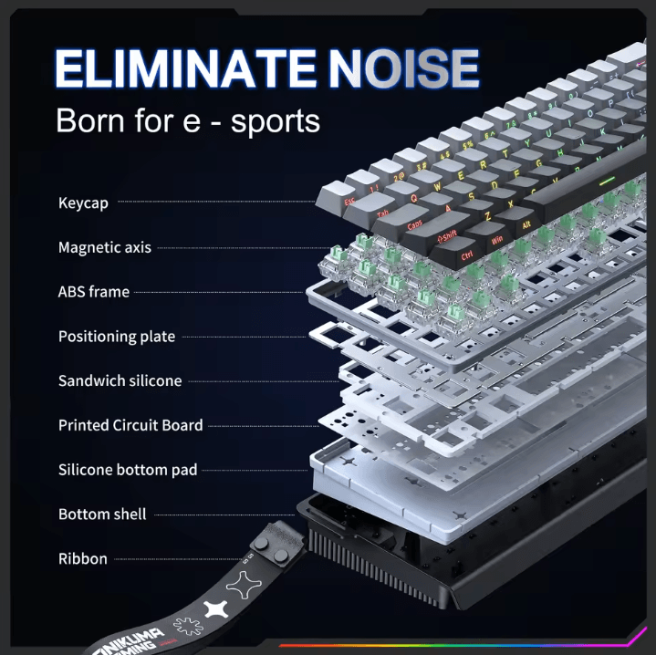 ONIKUMA G69 Magnetic Gaming Keyboard 60 Percent Wired High Speed Response