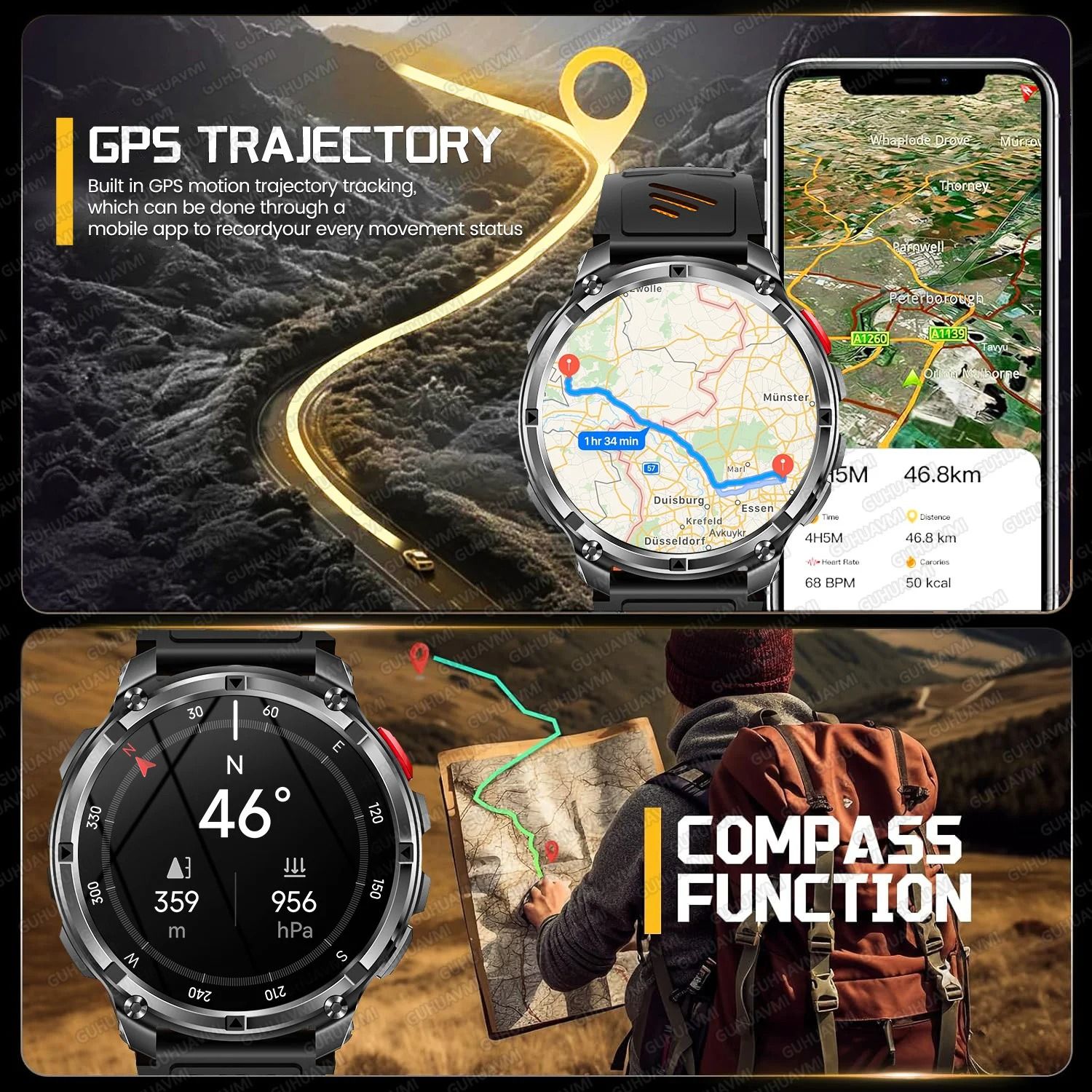 T-Rex 3 Pro Military Smart Watch with Dual-Band GPS 10ATM Waterproof and Long Battery