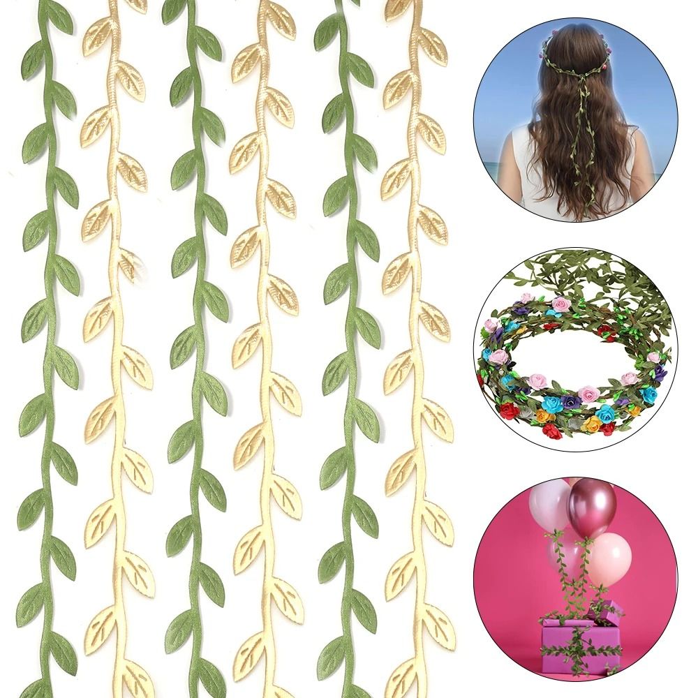 Silk Leaf Vine Garland Artificial Green Leaves for Wedding Decor DIY Wreaths and Scrapbooking 5 to 20 Meter