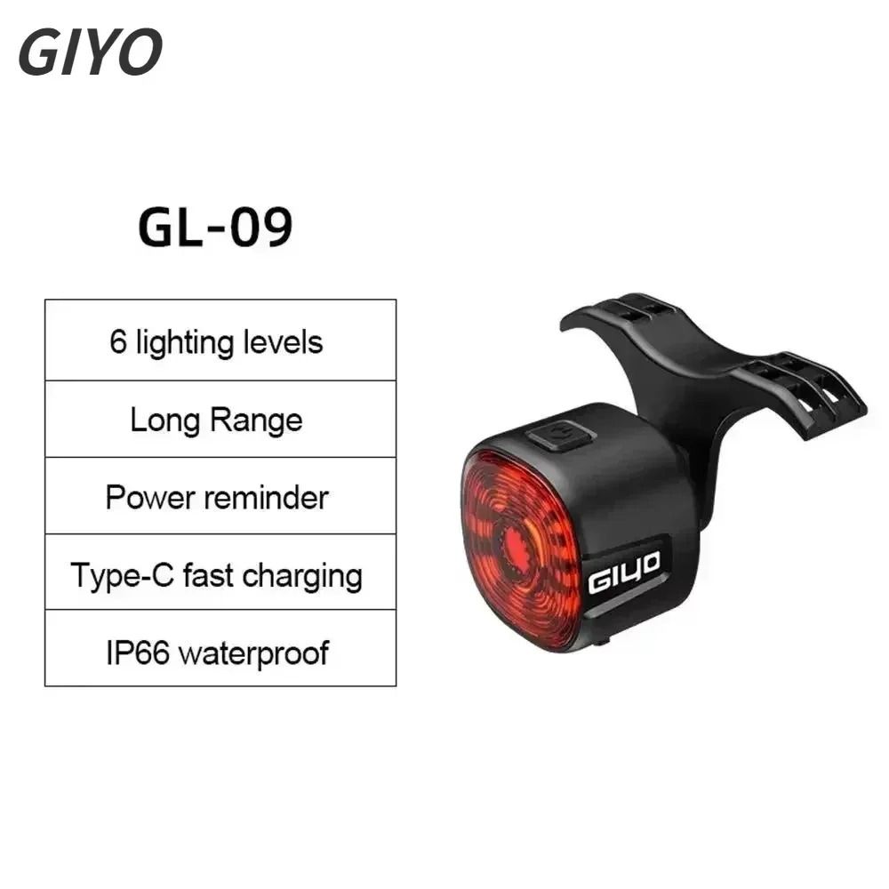 Smart LED Bicycle Rear Brake Light with USB Rechargeable Safety Taillight