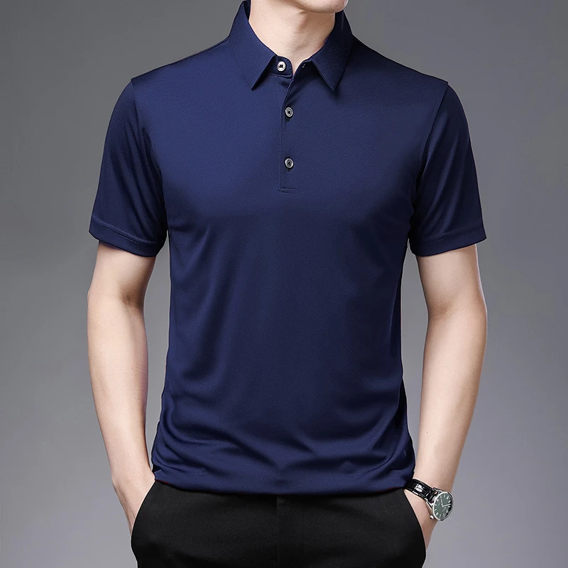 New Men's Business Casual Polo Shirt Comfortable Summer Fashion Short Sleeve Breathable Top