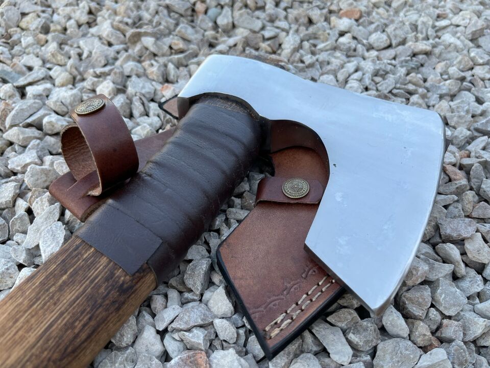 Viking Axe Custom Handmade Carbon Steel Blade Hunting Axe Camping Axe Gift Axe