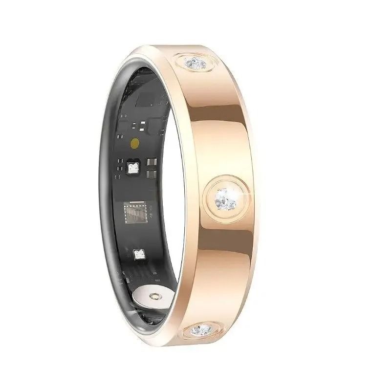 Slim Smart Ring Health Monitor with Heart Rate Sleep Tracking Waterproof Design