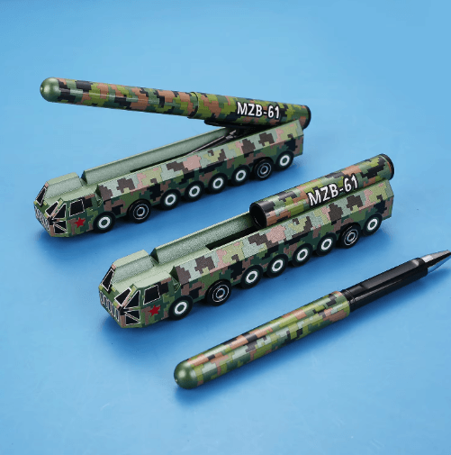 Creative Missile Model Gel Pen with Stand – Novelty Simulation Signature Desk Pen