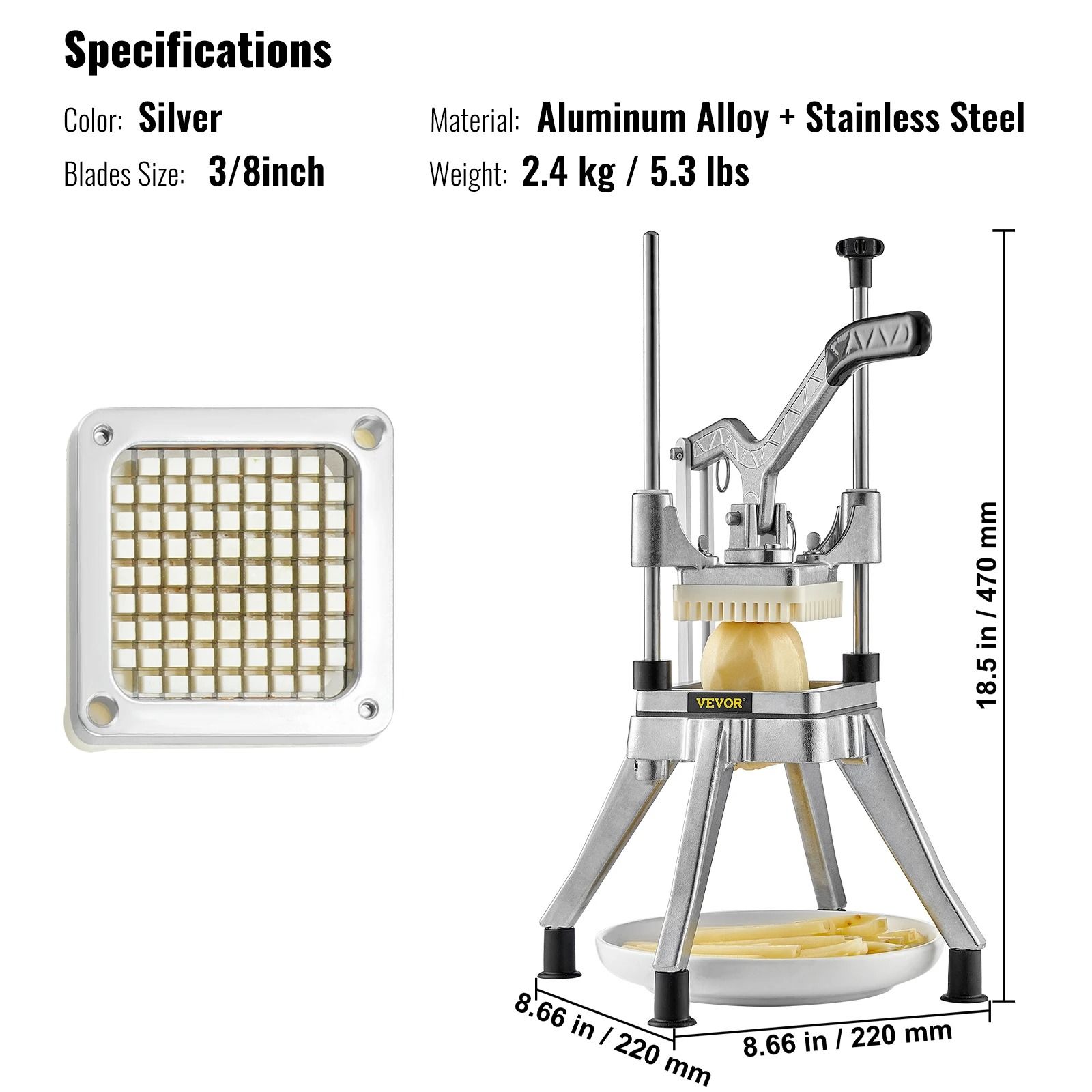 Commercial Stainless Steel Vegetable and Fruit Dicer Cutter