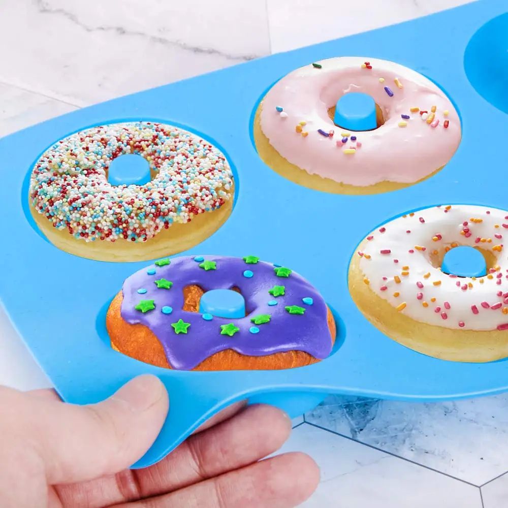 Premium 6-Cavity Silicone Donut & Baking Mold – Non-Stick Pastry, Cake & Dessert Pan