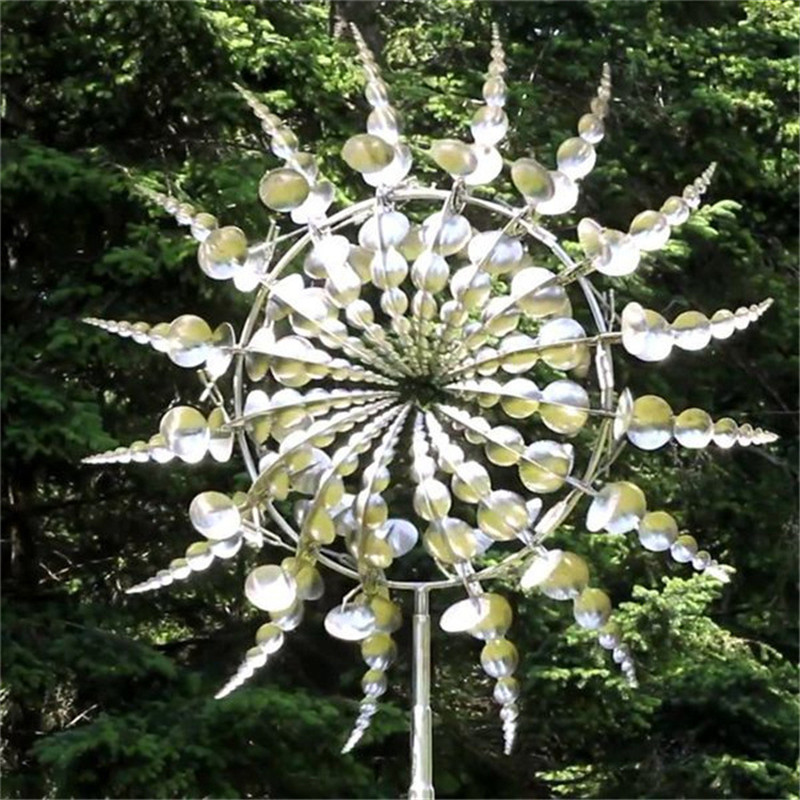 Wind Powered Kinetic Sculpture, Unique and Magical Metal Windmill, Yard and Garden Decor Toys
