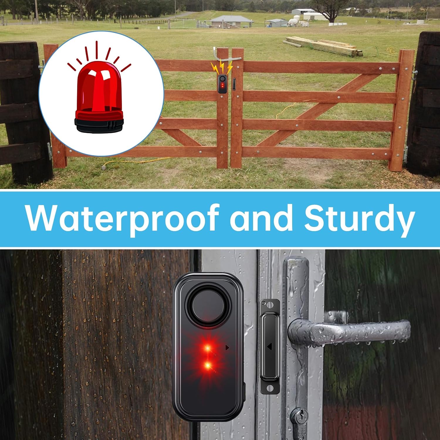 Magnetic Wireless Outdoor Door Window Alarm Sensor, Waterproof Anti-theft Monitor, Remote Control Home Security