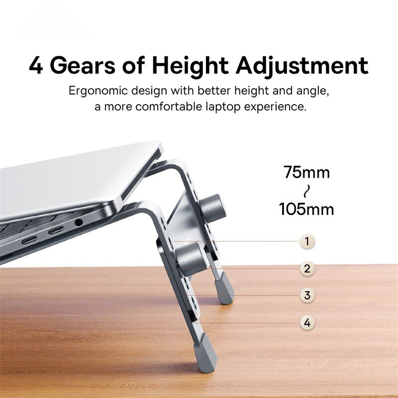 Portable Notebook Support Holder, Baseus Adjustable Laptop Stand Aluminum, MacBook Air Pro Cooling Bracket