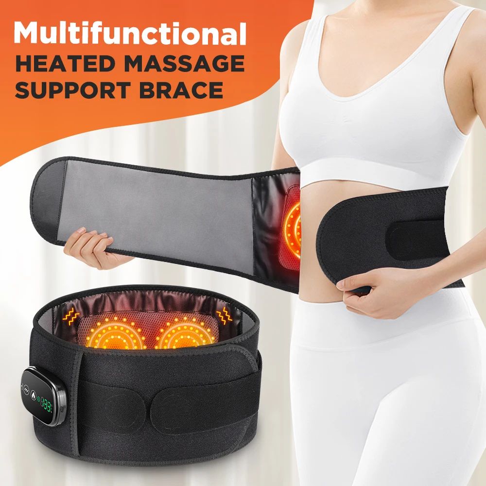 Advanced Red Light Therapy Heating Vibration Massage Belt – Lumbar Support & Hot Compress Back Relief