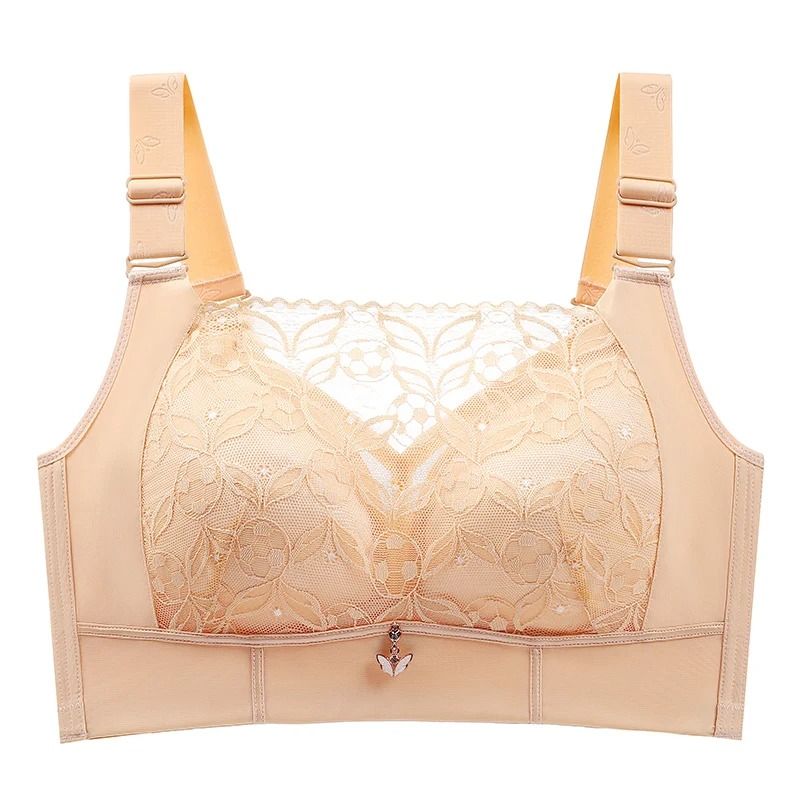 Womens Full Coverage Wirefree Plus Size Lace Bra