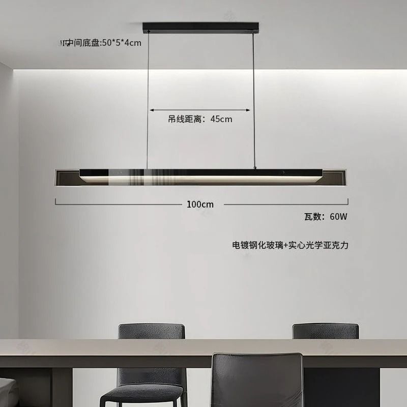 Modern Long Glass Pendant Lights for Kitchen Island and Dining Table