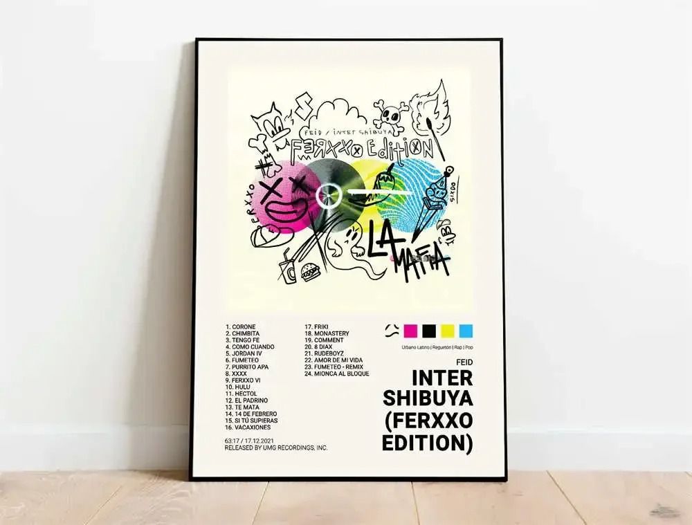Latin Rap Music Poster Canvas Album Cover Aesthetic Wall Art Print