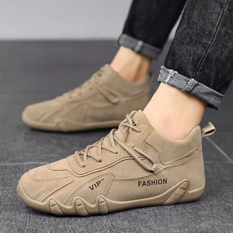Mens Casual Ankle Boots with Lace Up Design and Non Slip Sole