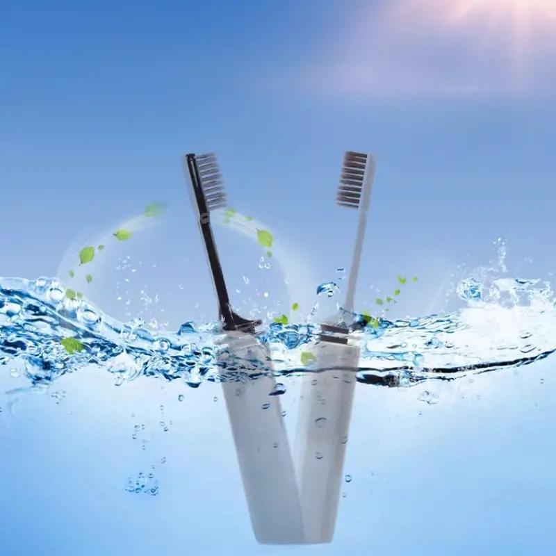 Portable Compact Charcoal Folding Toothbrush for Travel Camping and Hiking