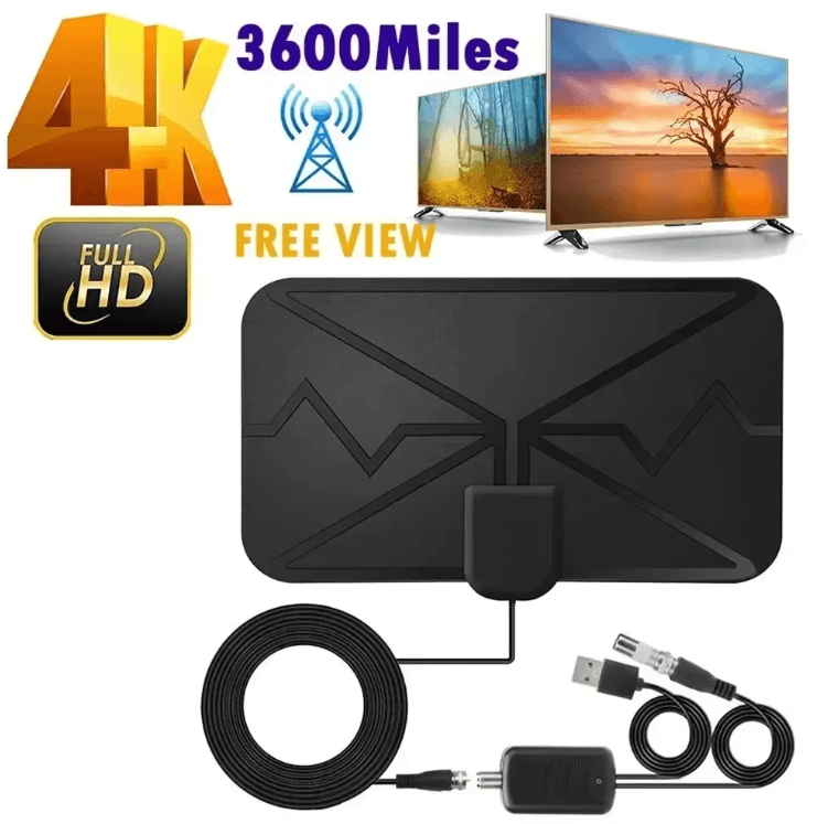HDTV Indoor Digital TV Antenna Amplified Long Range 4K Antenna for Free Channels