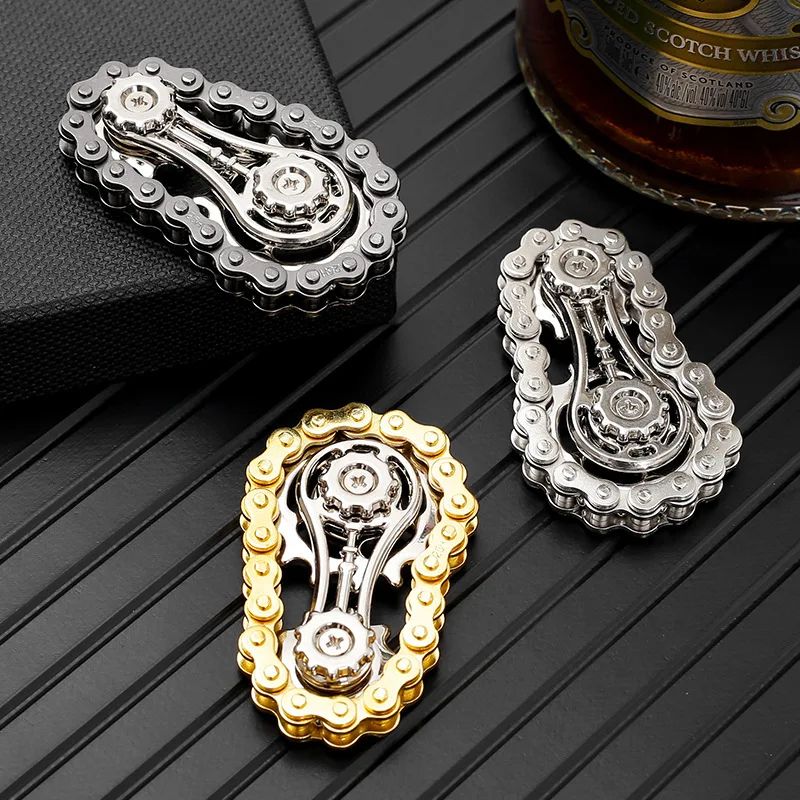 Metal Bike Chain Fidget Spinner Stress Relief Toy