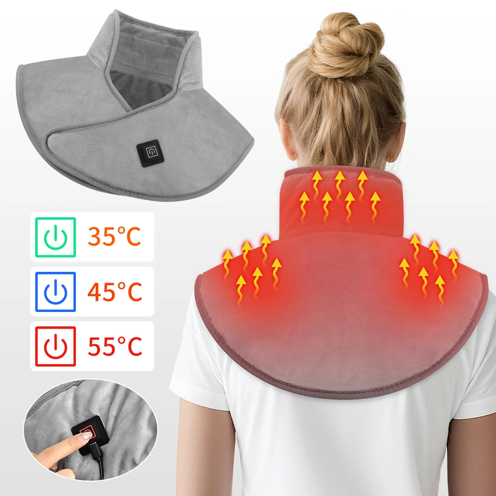 USB Heated Back Wrap, Electric Heating Shoulder Neck Pad, Soft Hot Compress Neck Shoulder Pad