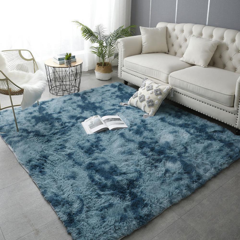 Soft Tie-Dye Plush Carpet, Children's Room Home Mat, Children's Room Baby Crawling Non-Slip Blanket