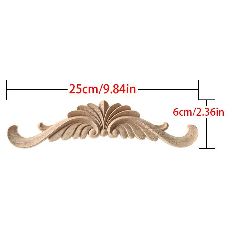Vintage wood applique trim for furniture and cabinets – unpainted carved wood onlay