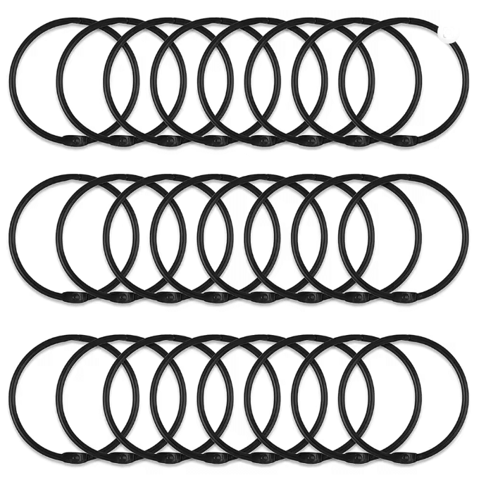 Metal Shower Curtain Rings Rustproof Smooth Glide Hooks 24 Pack