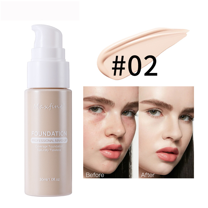 Lightweight Liquid Foundation with Full Coverage, Oil-Control, Waterproof & Sweat-Resistant Concealer