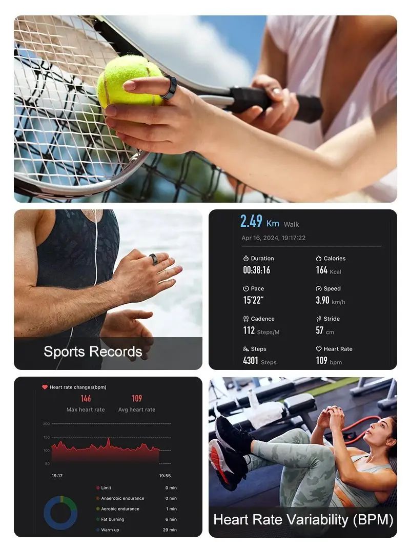 R09 Smart Health Ring with Skin Temperature Tracking and 5ATM Waterproof Design