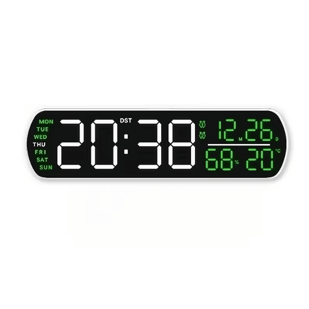 Smart LED Digital Alarm Clock with Temperature, Humidity & Auto Dimming Display