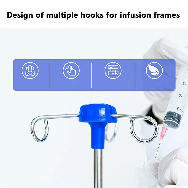 Infusion Stand Hook IV Bag Rack Steel Drip Holder Vertical Hanger