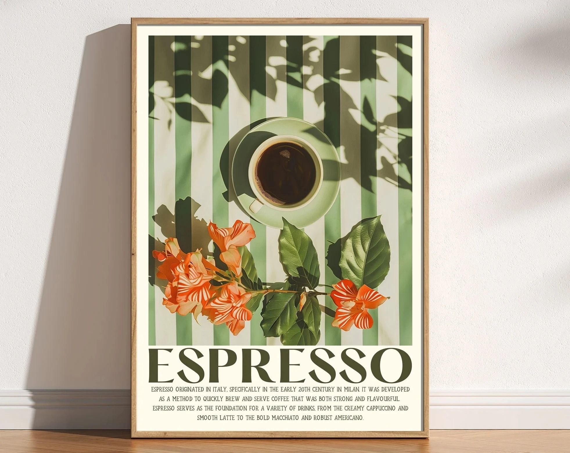 Minimalist Coffee Wall Art Retro Kitchen Poster for Coffee Lovers